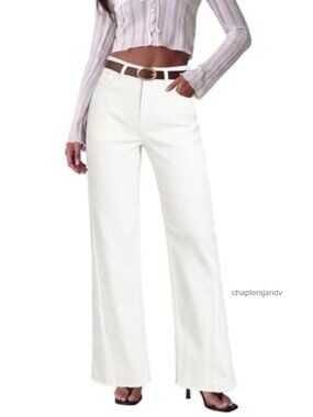 High Waisted Wide Leg Flare Cropped Stretchy Denim Jeans